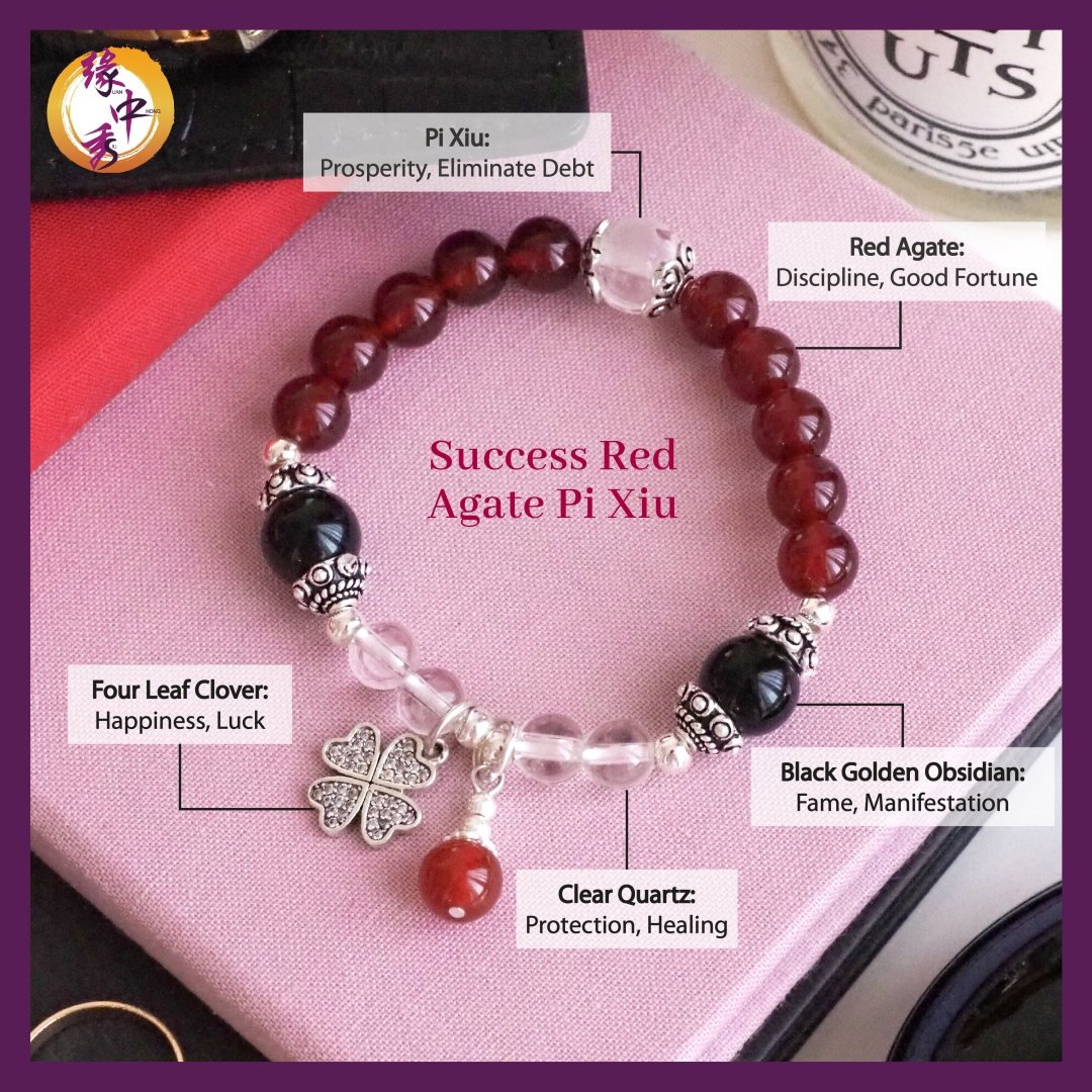 2. (ENG) Success Red Agate Pi Xiu Bracelet - Yuan Zhong Siu