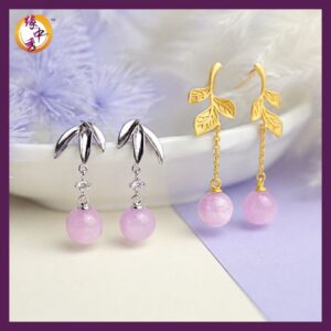 Amora Love Kunzite - Gold / Silver Earring